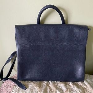 Vegan Matt & Nat Navy Leather Bag